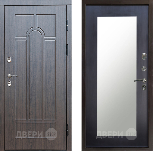 Входная металлическая Дверь Престиж TERMO с терморазрывом Арка Зеркало пастораль Венге в Реутове