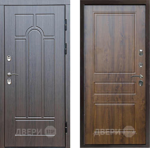 Входная металлическая Дверь Престиж TERMO с терморазрывом Арка Классика Дуб в Реутове