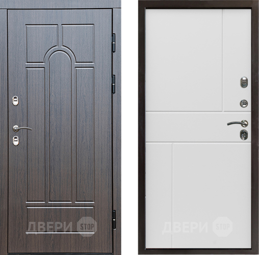 Входная металлическая Дверь Престиж TERMO с терморазрывом Арка Горизонт Бетон белый в Реутове