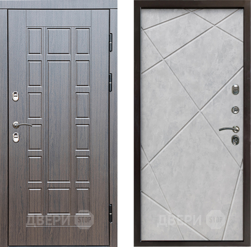 Входная металлическая Дверь Престиж TERMO с терморазрывом Престиж Лучи Бетон светлый в Реутове