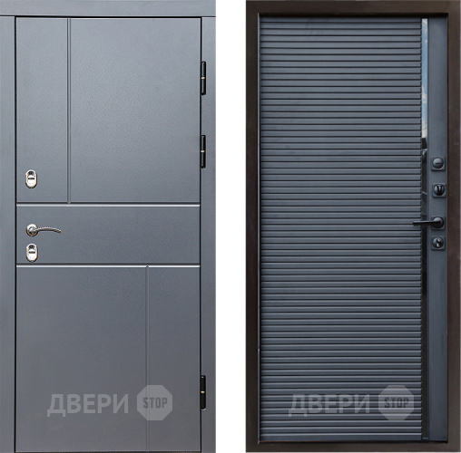 Входная металлическая Дверь Престиж TERMO с терморазрывом Горизонт Грэй Porte Черный кварц в Реутове