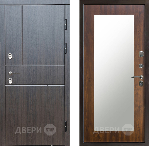 Входная металлическая Дверь Престиж TERMO с терморазрывом Горизонт Венге Зеркало пастораль Дуб в Реутове