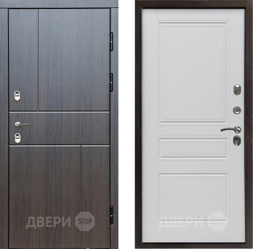 Входная металлическая Дверь Престиж TERMO с терморазрывом Горизонт Венге Классика Белый матовый в Реутове