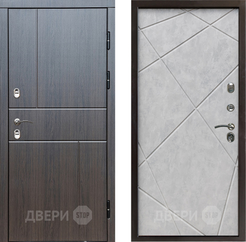 Входная металлическая Дверь Престиж TERMO с терморазрывом Горизонт Венге Лучи Бетон светлый в Реутове