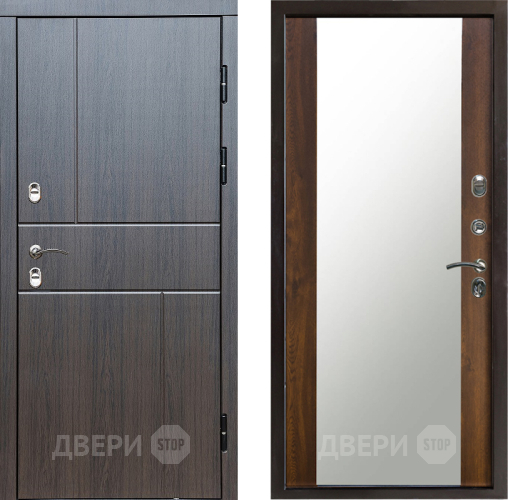 Входная металлическая Дверь Престиж TERMO с терморазрывом Горизонт Венге Зеркало Дуб в Реутове