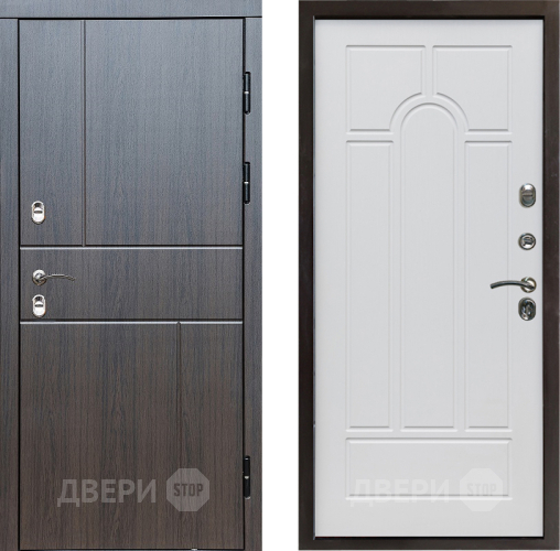 Входная металлическая Дверь Престиж TERMO с терморазрывом Горизонт Венге Арка Белое дерево в Реутове