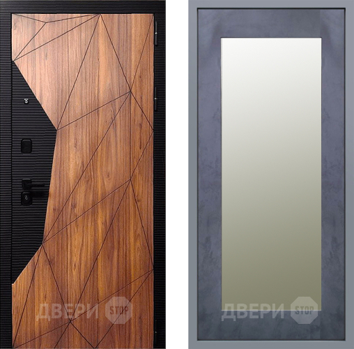 Дверь Заводские двери Морра Зеркало Модерн Бетон темный в Реутове