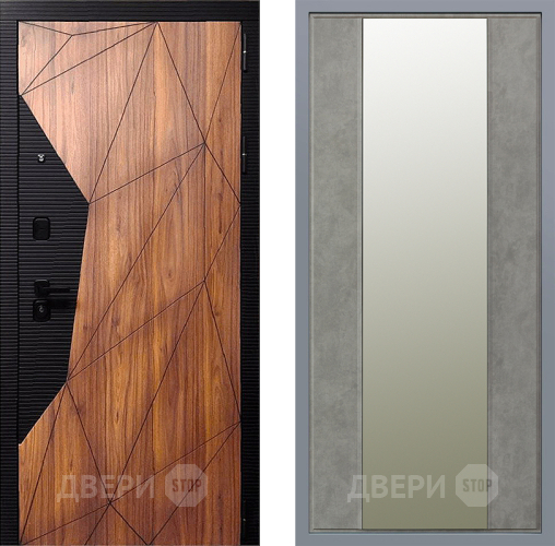 Дверь Заводские двери Морра Зеркало Макси Бетон темный в Реутове