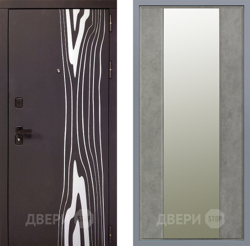 Дверь Заводские двери Леванте Зеркало Макси Бетон темный в Реутове