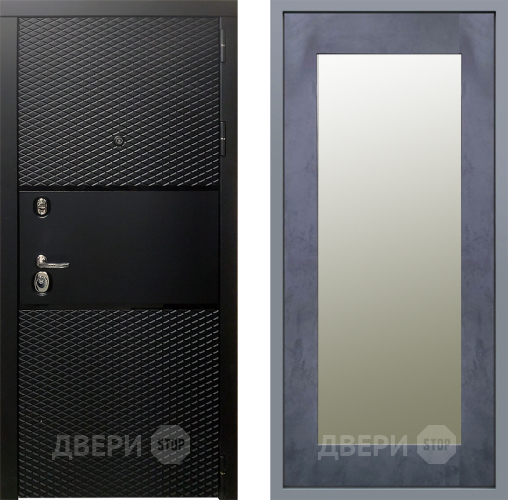 Дверь Заводские двери Тефлон Зеркало Модерн Бетон темный в Реутове