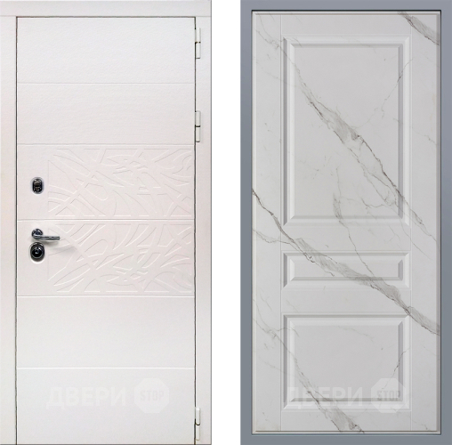 Дверь Заводские двери Дэко Вайт Стокгольм Мрамор белый в Реутове