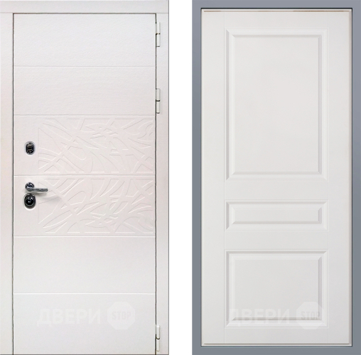 Дверь Заводские двери Дэко Вайт Стокгольм Белый софт в Реутове