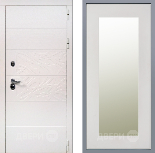 Дверь Заводские двери Дэко Вайт Зеркало Модерн Белый софт в Реутове