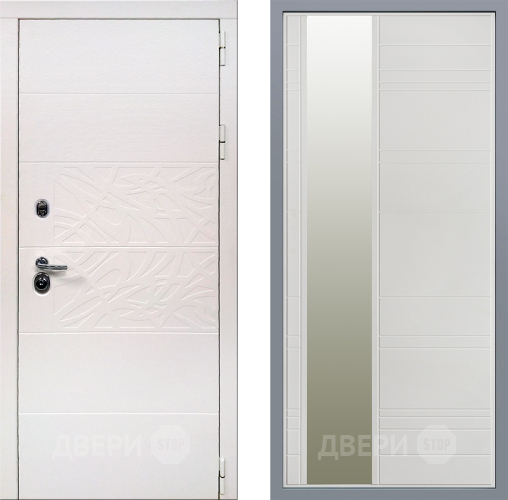 Дверь Заводские двери Дэко Вайт Зеркало Лира Белый софт в Реутове