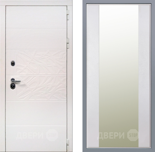 Дверь Заводские двери Дэко Вайт Зеркало Макси Белый шелк в Реутове