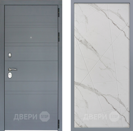 Дверь Заводские двери Лира Софт графит Флитта Мрамор белый в Реутове