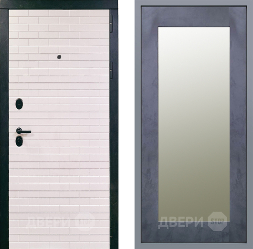 Дверь Заводские двери Сохо Зеркало Модерн Бетон темный в Реутове