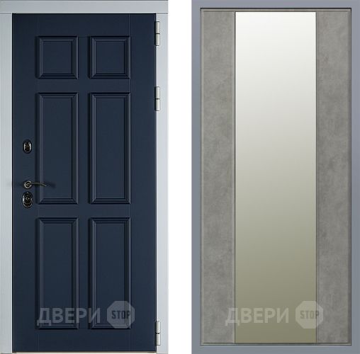 Дверь Заводские двери Стокгольм Зеркало Макси Бетон темный в Реутове