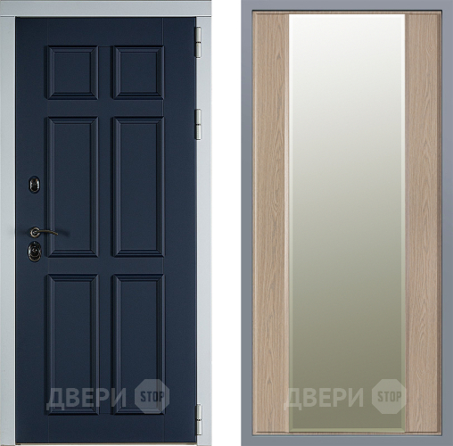 Дверь Заводские двери Стокгольм Зеркало Макси Беленый дуб в Реутове