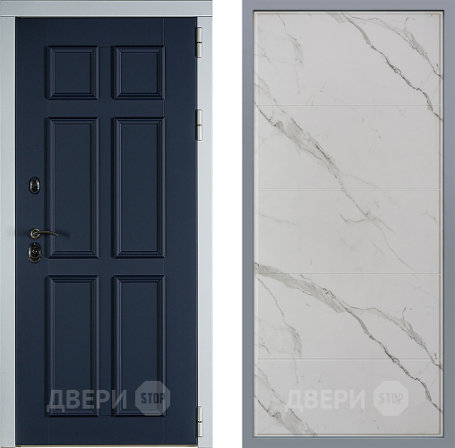 Дверь Заводские двери Стокгольм Тривия Мрамор белый в Реутове