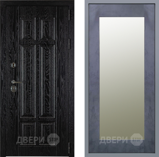 Дверь Заводские двери Мюнхен Зеркало Модерн Бетон темный в Реутове