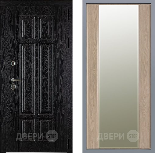 Дверь Заводские двери Мюнхен Зеркало Макси Беленый дуб в Реутове