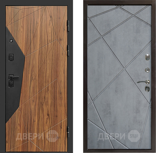 Входная металлическая Дверь Престиж Avangard Лучи Бетон темный в Реутове
