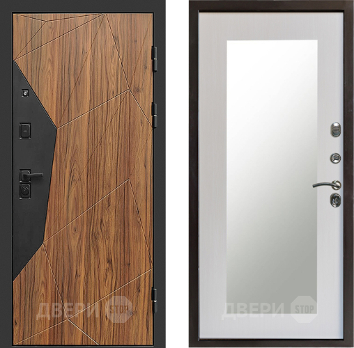 Входная металлическая Дверь Престиж Avangard Зеркло Пастораль Лиственница белая в Реутове