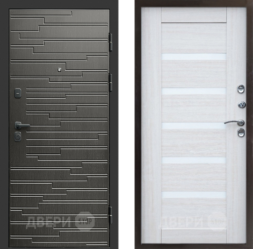 Входная металлическая Дверь Престиж Rivera Царга Лиственница белая в Реутове