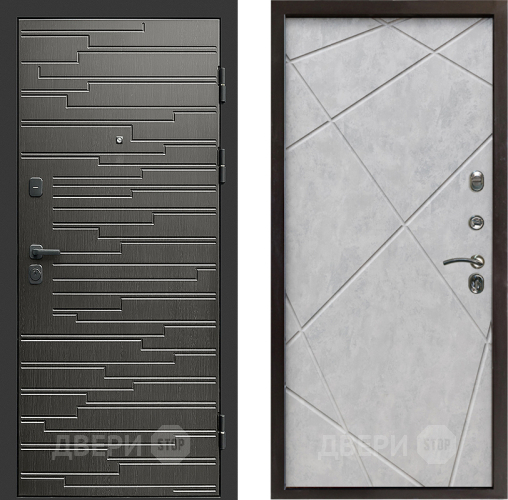 Входная металлическая Дверь Престиж Rivera Лучи Бетон светлый в Реутове