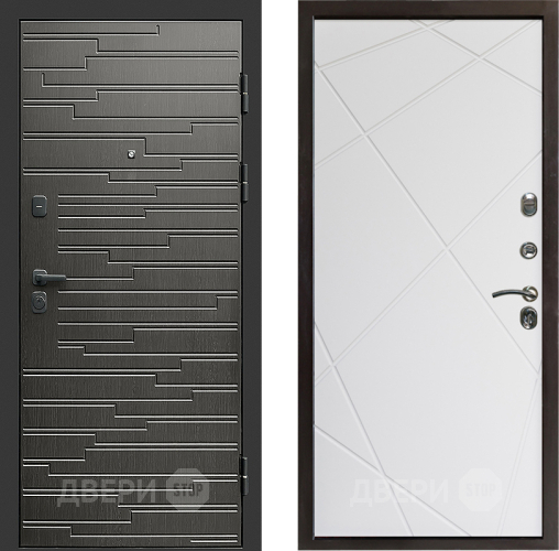 Входная металлическая Дверь Престиж Rivera Лучи Бетон белый в Реутове