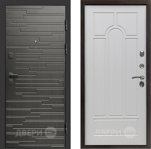 Входная металлическая Дверь Престиж Rivera Арка Лиственница белая в Реутове