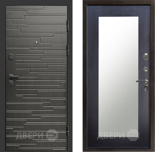 Входная металлическая Дверь Престиж Rivera Зеркло Пастораль Венге в Реутове