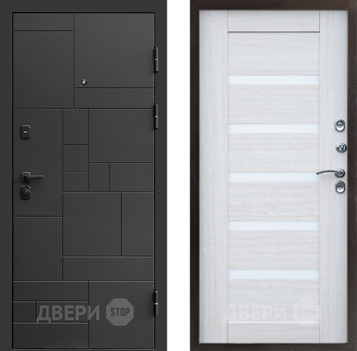 Входная металлическая Дверь Престиж Kvadro Царга Лиственница белая в Реутове