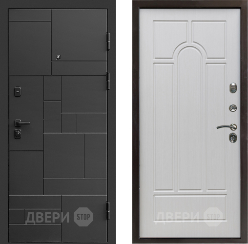 Входная металлическая Дверь Престиж Kvadro Арка Лиственница белая в Реутове