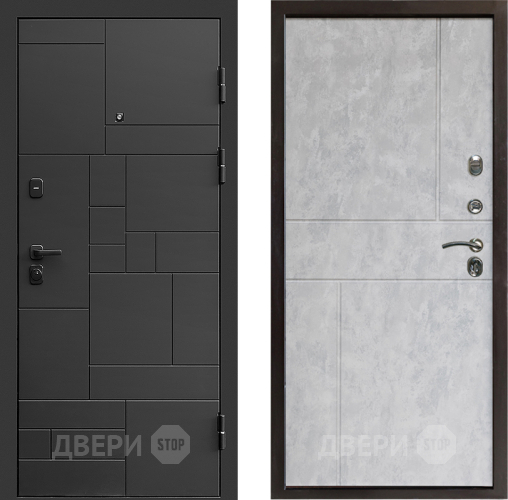 Входная металлическая Дверь Престиж Kvadro Горизонт Бетон светлый в Реутове