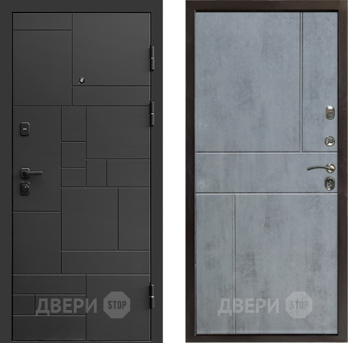 Входная металлическая Дверь Престиж Kvadro Горизонт Бетон темный в Реутове