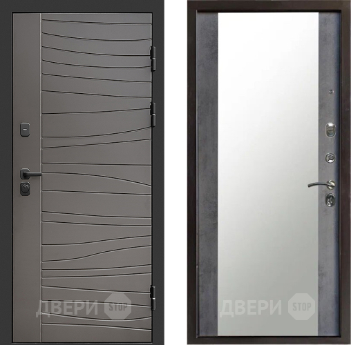 Входная металлическая Дверь Престиж Siciliya Зеркало Бетон темный в Реутове