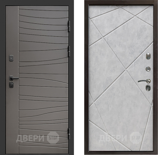 Входная металлическая Дверь Престиж Siciliya Лучи Бетон светлый в Реутове