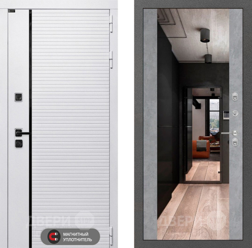 Дверь Лабиринт (LABIRINT) Royal Зеркало Максимум Бетон светлый в Реутове