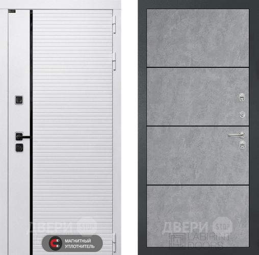 Входная металлическая Дверь Лабиринт (LABIRINT) Royal 25 Бетон светлый в Реутове