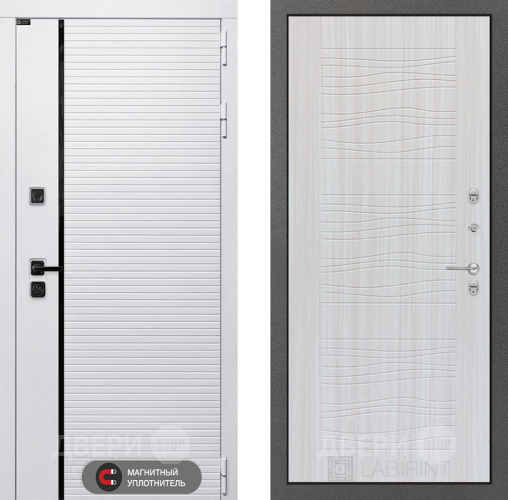 Входная металлическая Дверь Лабиринт (LABIRINT) Royal 06 Сандал белый в Реутове