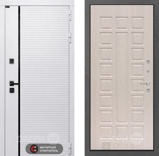 Входная металлическая Дверь Лабиринт (LABIRINT) Royal 04 Беленый дуб в Реутове