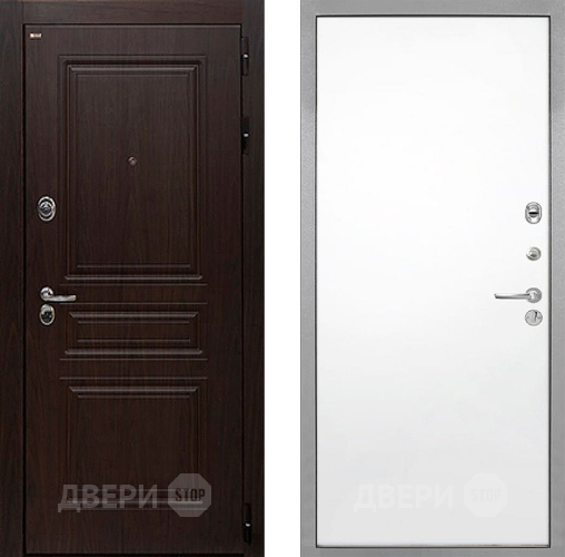 Входная металлическая Дверь Интекрон (INTECRON) Брайтон Тиковое Дерево Гладкая Силк Сноу в Реутове