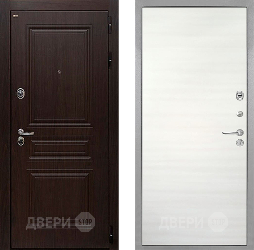 Входная металлическая Дверь Интекрон (INTECRON) Брайтон Тиковое Дерево Гладкая Дуб сильвер поперечный в Реутове