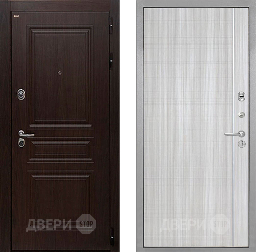 Входная металлическая Дверь Интекрон (INTECRON) Брайтон Тиковое Дерево В-07 с молдингом Сандал белый в Реутове