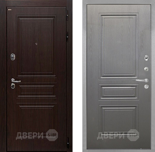 Входная металлическая Дверь Интекрон (INTECRON) Брайтон Тиковое Дерево ФЛ-243 Графит вуд дуб в Реутове