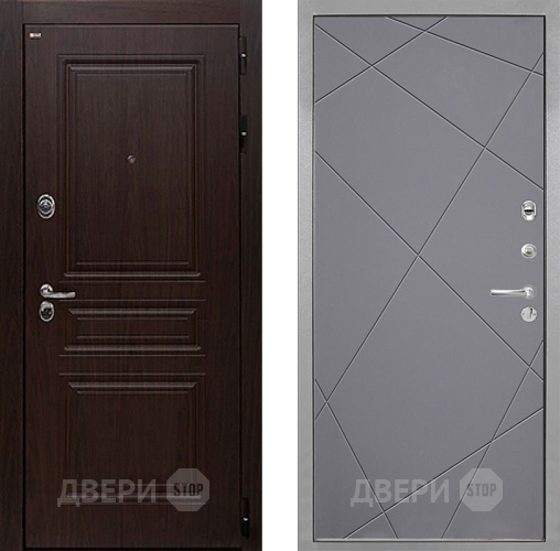 Входная металлическая Дверь Интекрон (INTECRON) Брайтон Тиковое Дерево Лучи-М Графит софт в Реутове
