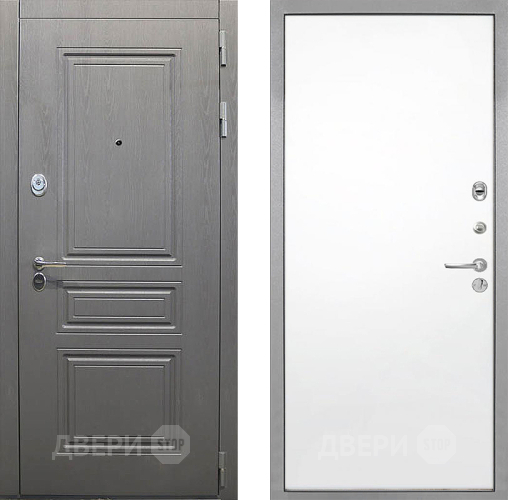Входная металлическая Дверь Интекрон (INTECRON) Брайтон Графит Гладкая Силк Сноу в Реутове