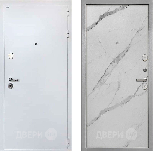 Входная металлическая Дверь Интекрон (INTECRON) Колизей White Гладкая Мрамор натуральный арктик в Реутове